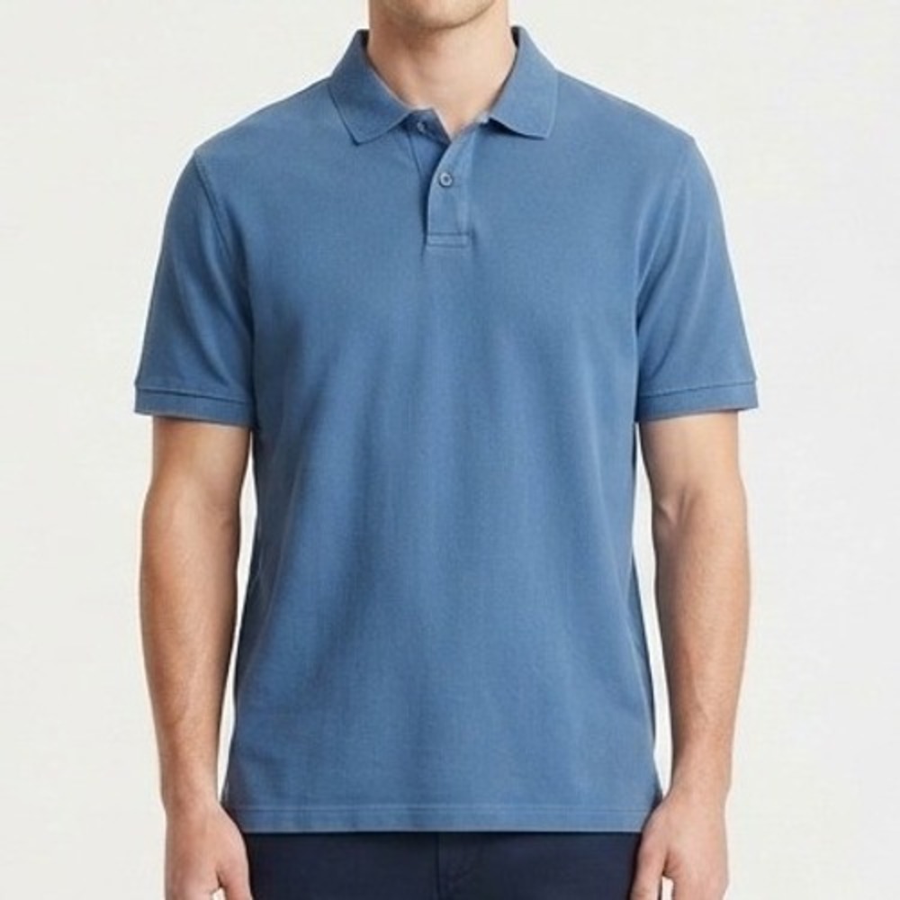 Tommy Bahama Polo Shirt Mens Large Blue Short Sleeve Pique Cotton Marlin